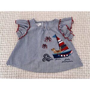 Mud Pie Sail Boat Festive Top